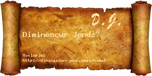 Diminescur Jenő névjegykártya